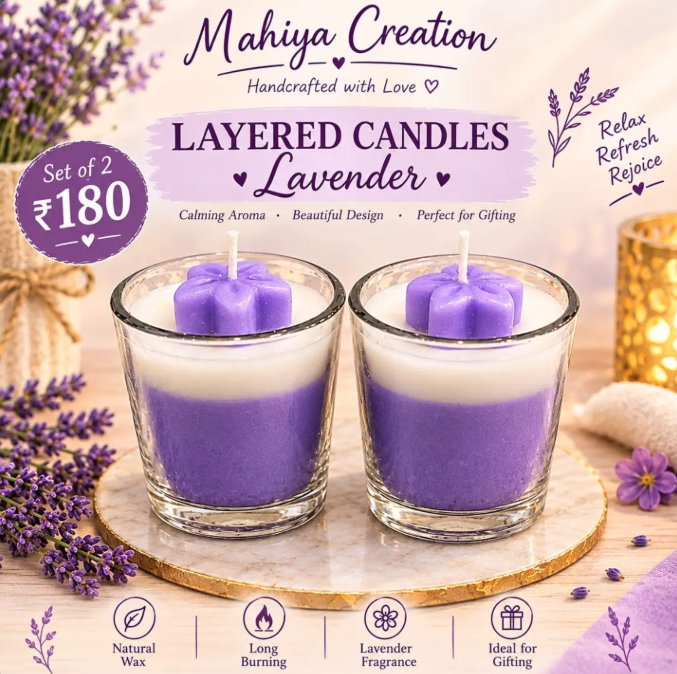 Layered Candles Lavenders